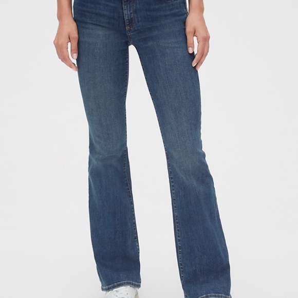 GAP Mid Rise Perfect Boot Jeans, 32P, Dark Indigo - Picture 2 of 5